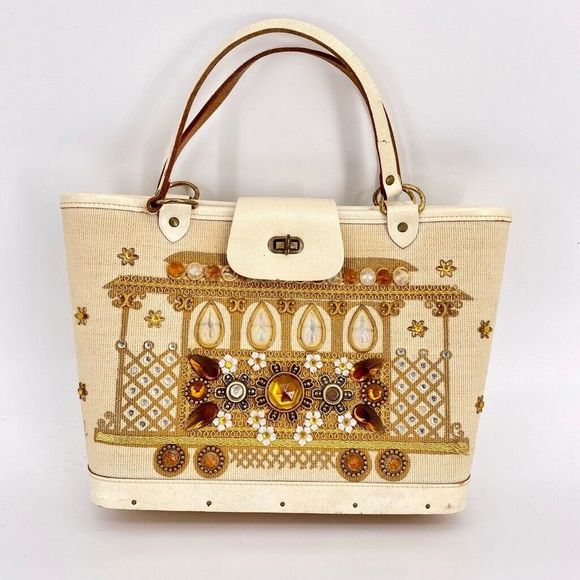 Collins Handbags - Collins Handbag Embellished Trolley Vintage Purse